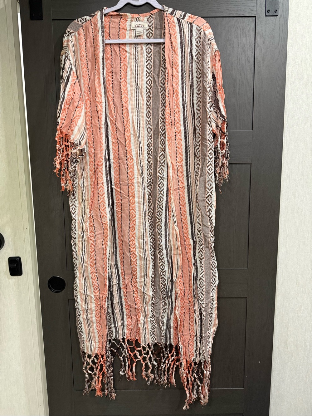 Ariat Coral Striped Fringe Kimono